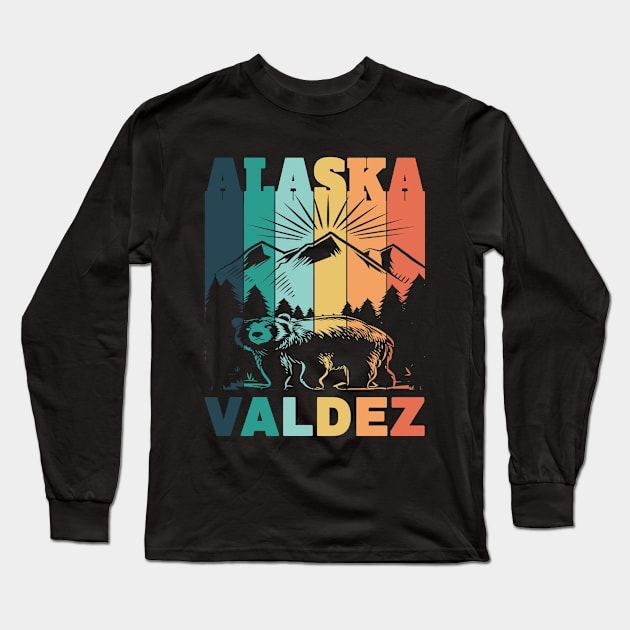 Valdez Alaska Mountain View Long Sleeve T-Shirt by HomeSpirit